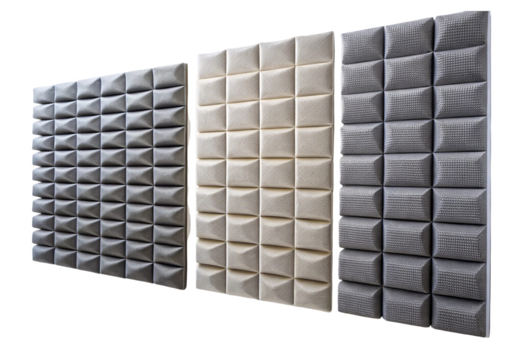 Image of a soundproofed wall in a recording room