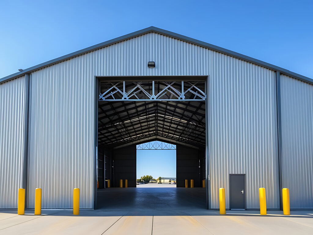 Picture of a large hangar for storage or a modern factory design